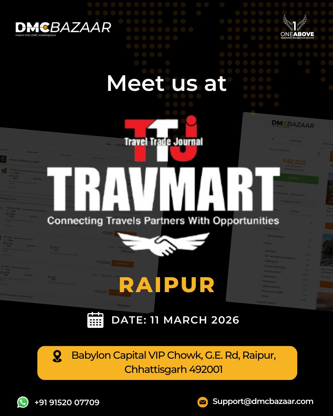 Meet DMCBAZAAR at Travel Trade Journal TRAVMART