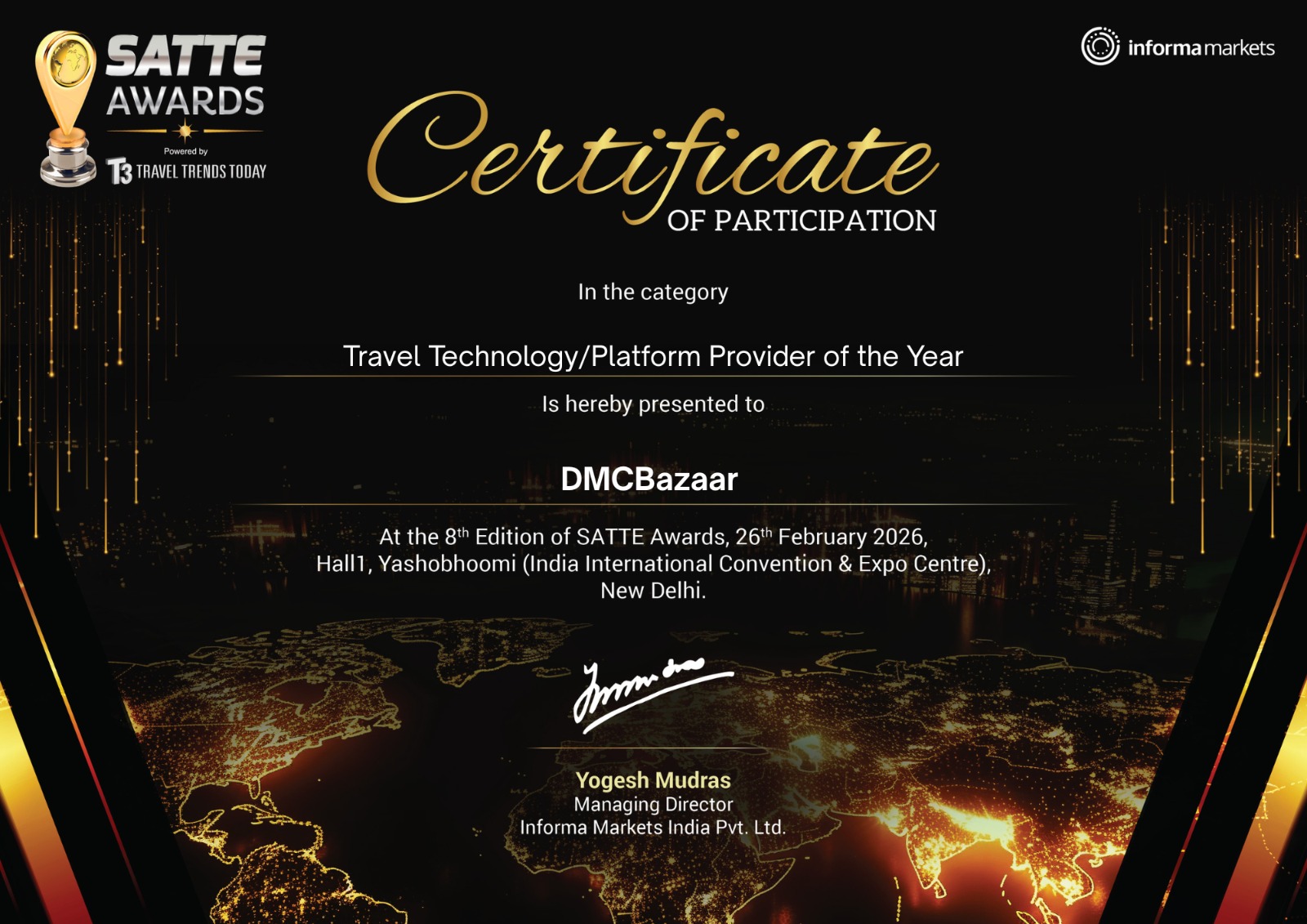 Big Moment for Us at SATTE 2026: DMCBazaar Wins Travel Technology / Platform Provider of the Year